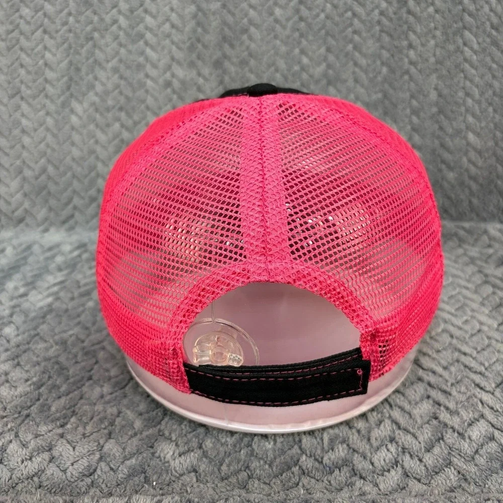 Chevy Trucker Hat Black Pink Glitter Bowtie Logo Mesh Back Cap OSFM